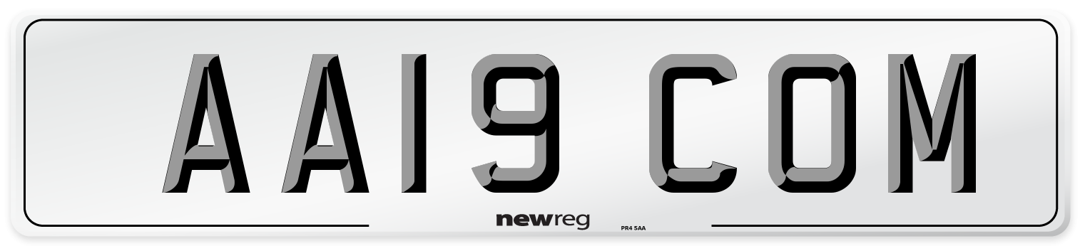 AA19 COM Number Plate from New Reg